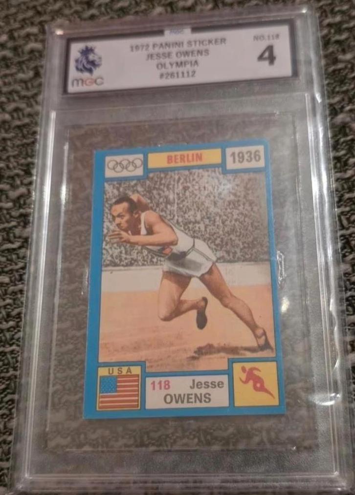 Panini+Panini Olympia+Jesse Owens #118 +Owens+MGC, Hobby en Vrije tijd, Stickers en Plaatjes, Zo goed als nieuw, Sticker, Ophalen of Verzenden
