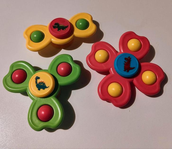 3 leuke zuignapspeelgoedjes, Kinderen en Baby's, Speelgoed | Babyspeelgoed, Zo goed als nieuw, Mobiel, Met wieltjes, Ophalen