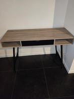 Bureau kleur licht eiken - zwart zo goed als nieuw, Huis en Inrichting, Bureaus, Ophalen, Bureau
