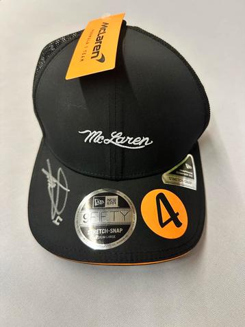 New Era handgesigneerde honkbalpet Lando Norris. beschikbaar voor biedingen