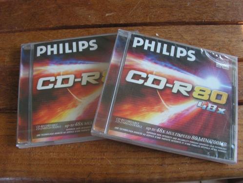 Lot de 2 CD neufs vierges Philips CD-R80 48 X, Informatique & Logiciels, Disques enregistrables, Neuf, Cd, Enlèvement ou Envoi