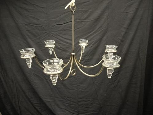 Kaarsen luster met verschillende glazen theelicht houders, Huis en Inrichting, Woonaccessoires | Kandelaars en Kaarsen, Zo goed als nieuw