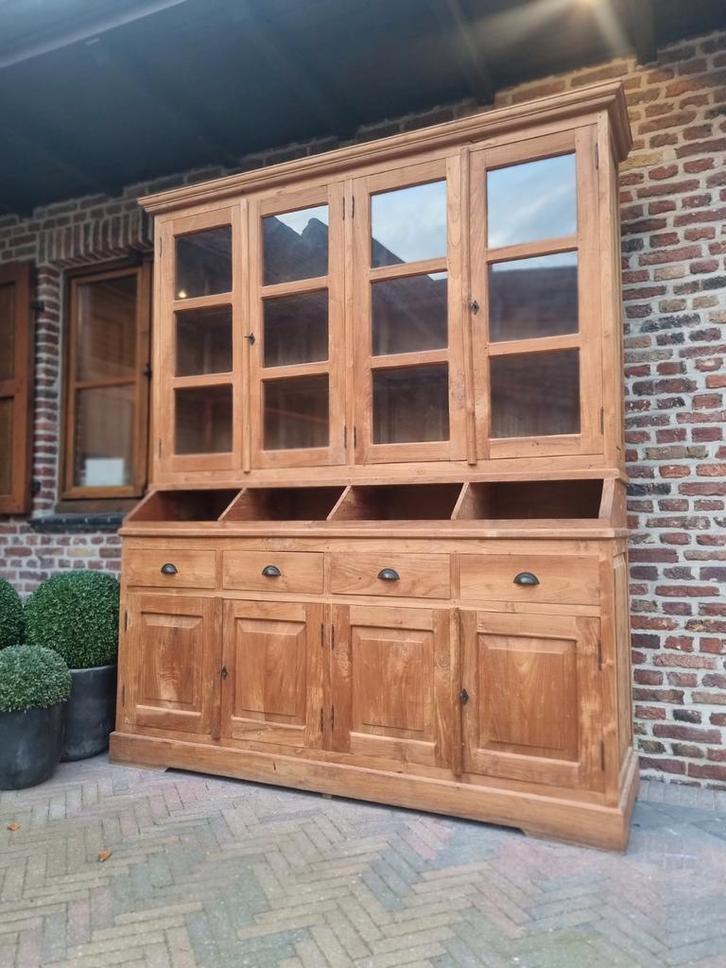 Teak buffetkast/vitrinekast GRATIS LEVERING, Huis en Inrichting, Kasten | Buffetkasten, Zo goed als nieuw, Ophalen of Verzenden