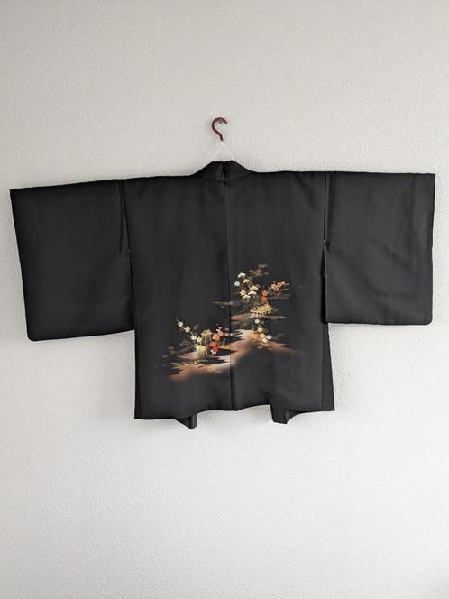 Japanse Haori (Kimonojasje)., Kleding | Dames, Jasjes, Kostuums en Pakken, Gedragen, Jasje, Zwart, Verzenden