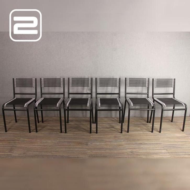 6x Design René Herbst Sandow Stoelen 1990, Huis en Inrichting, Stoelen, Zo goed als nieuw, Vijf, Zes of meer stoelen, Kunststof