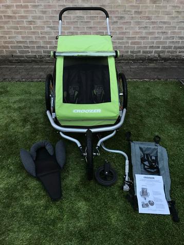 Remorque à vélo Croozer Kid pour 2 personnes:réducteur,hamac, 40 à 60 kg, Pliable, Croozer, Comme neuf