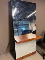 Kaptafel hout look kapsalon spiegel beauty brows make up mua, Ophalen of Verzenden, Zo goed als nieuw