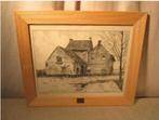 Mooi Oude Tekening 'Sleutelshof' - Vriesakker, Antiek en Kunst, Ophalen of Verzenden
