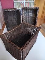 4 gevlochten manden - donkerbruin, Huis en Inrichting, Woonaccessoires | Schalen en Manden, Ophalen of Verzenden