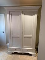 Witte kleerkast rustiek landelijk - massief hout, Rustiek landelijk, 100 à 150 cm, Enlèvement, Utilisé