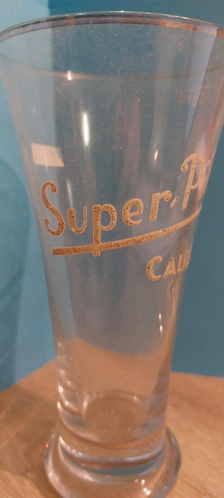 Korrel email Super Pils  Caulier, Verzamelen, Biermerken, Gebruikt, Glas of Glazen, Overige merken, Ophalen of Verzenden