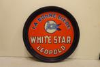Witte ster Leopold het Goede Bier antiek emaille dienblad, Ophalen, Gebruikt, Gebruiksvoorwerp