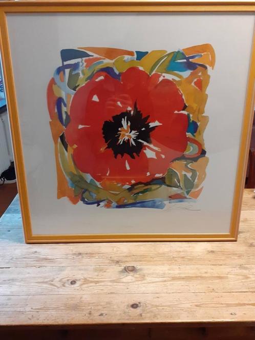 Bloemen print, Huis en Inrichting, Woonaccessoires | Schilderijen, Tekeningen en Foto's, Zo goed als nieuw, Print, 75 cm of meer