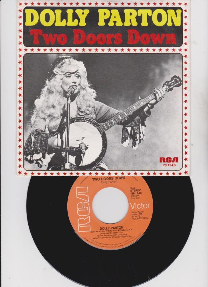 Dolly Parton – Two Doors Down  1978  Country, Cd's en Dvd's, Vinyl Singles, Gebruikt, Single, Pop, 7 inch, Ophalen of Verzenden