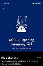 Olympic Games Opening ceremony, Tickets & Billets, Deux personnes