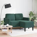2-zitsbank met chaise L-vorm donkergroen 125 cm fluweel, Verzenden, Nieuw