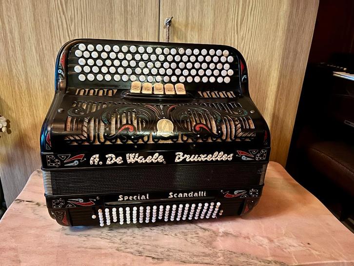 Accordeon met valies, Musique & Instruments, Accordéons, Utilisé, Accordéon à boutons, Scandalli, Avec valise, Enlèvement