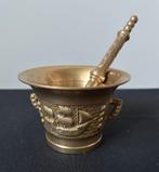 Mooie Geel Koperen Vijzel met Stamper, Antiek en Kunst, Ophalen of Verzenden, Koper