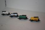 Atlas N 4 tankwagens, Hobby en Vrije tijd, Modeltreinen | N-Spoor, Overige merken, Gebruikt, Gelijkstroom, Wagon