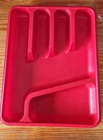 Rode plastic bestekbak, Huis en Inrichting, Ophalen, Gebruikt, Kunststof, Los bestek