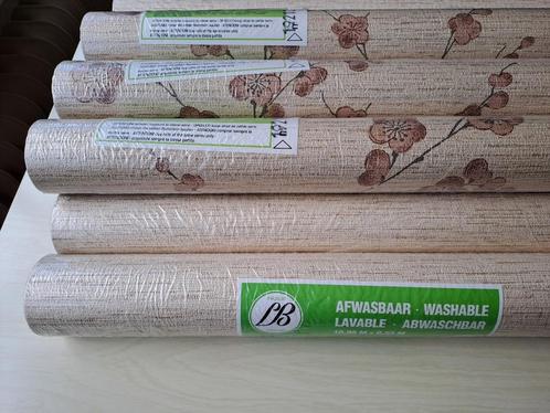5 nieuwe rollen behangpapier, Huis en Inrichting, Stoffering | Behang, Beige, Bruin, 25 tot 50 m², Ophalen