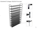Schoenenrek 10 schappen 100x29,5x170 cm zwart, Ophalen