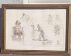 Eau forte les clown signe Anne velghe, Antiek en Kunst, Ophalen of Verzenden