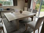 Vierkante tafel van 140x140cm langs beide kanten uittrekbaar, Huis en Inrichting, 4 tot 6 stoelen, Gebruikt, Ophalen
