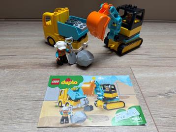 Lego Duplo - Truck en graafmachine, Enlèvement ou Envoi, Comme neuf, Ensemble complet, Duplo