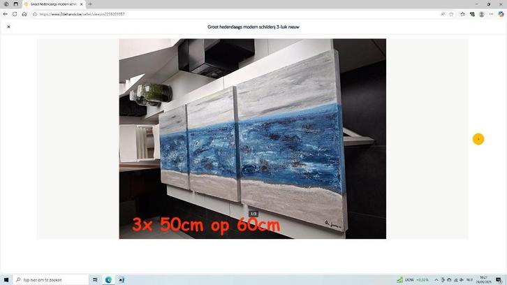 Groot hedendaags modern schilderij  2 halen=1 betalen  nr 2, Antiek en Kunst, Kunst | Schilderijen | Modern, Ophalen