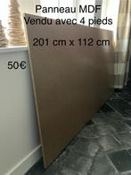 panneau MDF plus 4 pieds métalliques avec vis, Ophalen, Nieuw, 60 cm of meer, Rechthoekig
