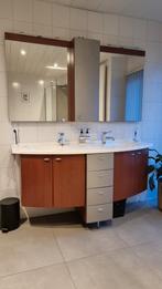 Badkamermeubel Detremmerie – dubbele wastafel + spiegelkast, Huis en Inrichting, Badkamer | Badkamermeubels, Ophalen, Spiegelkast