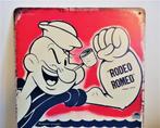 Popeye Panneau métal  'Roméo' 💑🤗😀😎🎁👌, Collections, Comme neuf, Enlèvement ou Envoi, Panneau publicitaire