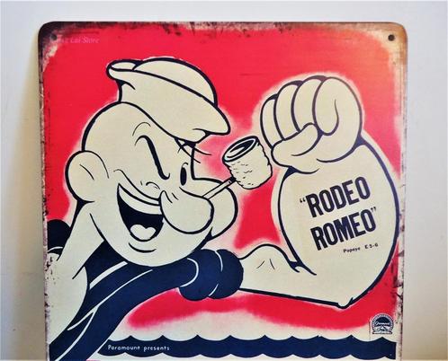 Popeye Panneau métal  'Roméo' 💑🤗😀😎🎁👌, Collections, Marques & Objets publicitaires, Comme neuf, Panneau publicitaire, Enlèvement ou Envoi