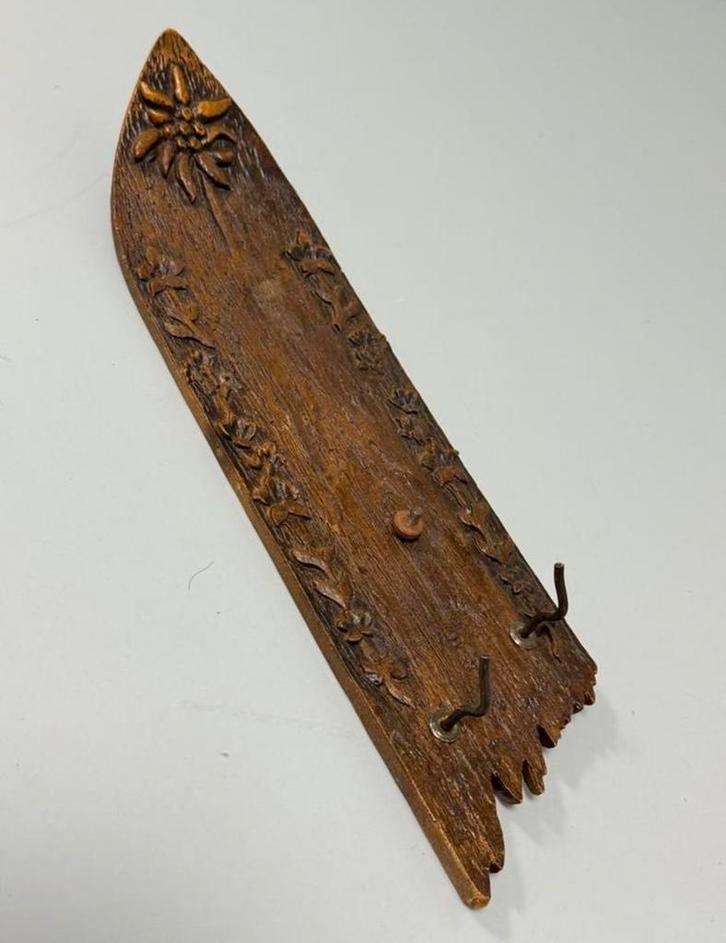Antiek antieke hout houten Surfplank kapstok sleutelophanger, Antiek en Kunst, Curiosa en Brocante, Ophalen of Verzenden