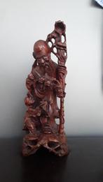 Antiek Chinees gesculpteerd houten beeld, Ophalen of Verzenden