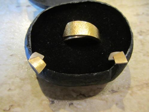 Goud en zilveren ring + oorbellen goudsmid Elke Smellenberg, Handtassen en Accessoires, Ringen, Zo goed als nieuw, Goud, Goud