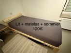 Lit 1 personne, Ophalen, 90 cm, Eenpersoons, Beige