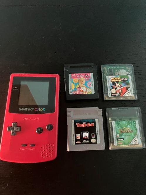 Gameboy couleur rose + jeux, Consoles de jeu & Jeux vidéo, Consoles de jeu | Nintendo Game Boy, Comme neuf, Game Boy Color, Avec jeux