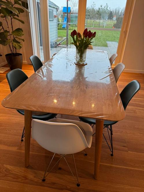 Moderne Deense designtafel Olger eiken 220x90, Maison & Meubles, Tables | Tables à manger, Comme neuf, 50 à 100 cm, 200 cm ou plus