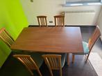 tafel met 6 stoelen, Huis en Inrichting, Tafels | Eettafels, Ophalen, Overige materialen, Gebruikt, 50 tot 100 cm