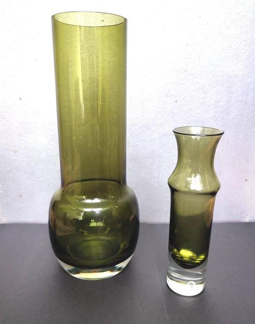2X Fins Design Riihimäen Lasi Oy vazen ca.1970, Antiek en Kunst, Antiek | Glaswerk en Kristal, Ophalen of Verzenden