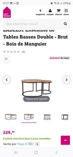 Tables Basses Double - Brut - Bois de Manguier, Zo goed als nieuw, Ophalen