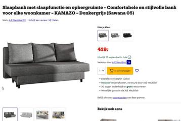 slaapbank slaapzetel beschikbaar voor biedingen