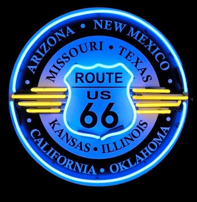 Route 66 states neon USA licht reclame decoratie neons, Verzamelen, Merken en Reclamevoorwerpen, Nieuw, Lichtbak of (neon) lamp