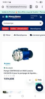 Pompe a eaux lowara CA 120/35/A, Bricolage & Construction, Sanitaire, Enlèvement, Comme neuf