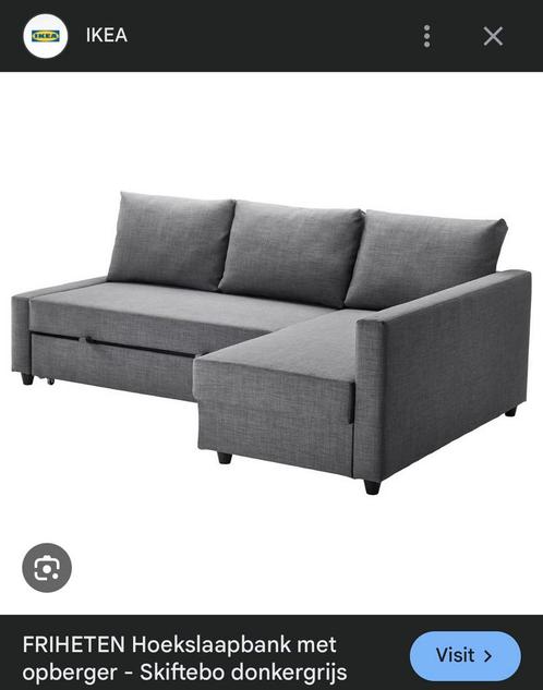 GRATIS IKEA FRIHETEN zetel slaapbank 3-zits grijs, Huis en Inrichting, Slaapkamer | Slaapbanken, Grijs, Ophalen