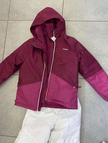 Mooie skijas met witte skibroek 8 jaar  Nieuwstaat, Enlèvement ou Envoi, Comme neuf, Vêtements
