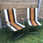 2 vintage camping stoelen, Caravans en Kamperen, Kampeermeubelen, Gebruikt, Campingstoel