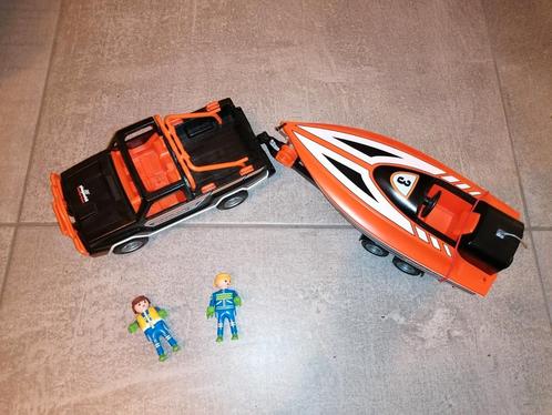 Playmobil Piloot, Raceboot en 4x4, Kinderen en Baby's, Speelgoed | Playmobil, Gebruikt, Ophalen of Verzenden